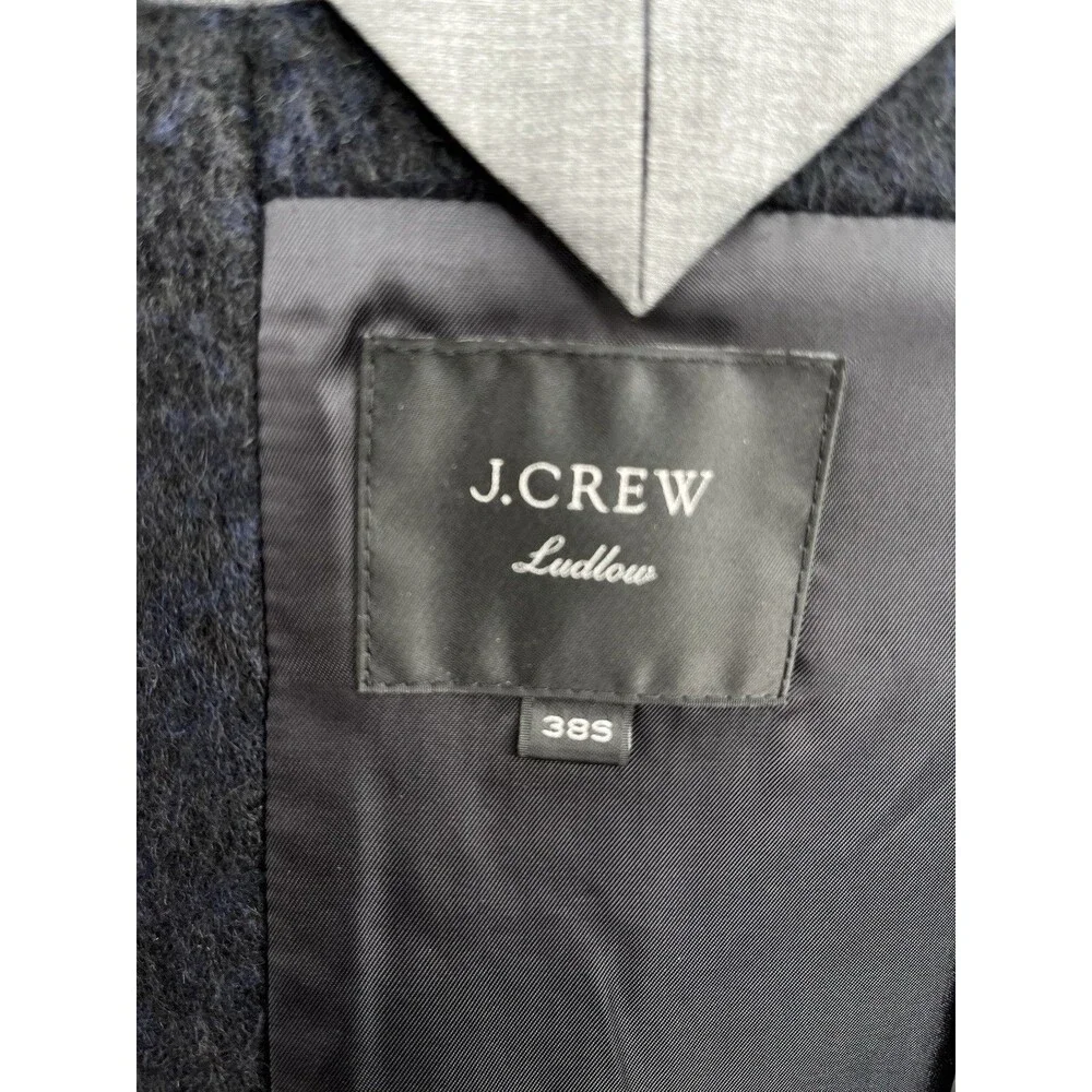 J.Crew Ludlow Men 38S Topcoat Heavyweight Italian Wool Navy Overcoat Peacoat